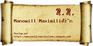 Manowill Maximilián névjegykártya